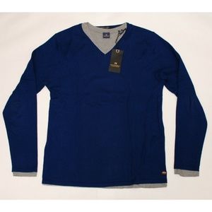 SCOTCH & SODA Men’s Royal Blue Two-In-One V-Neck Sweater Size Medium